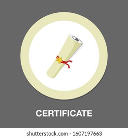 Vector Certificate Icon - Award Symbol. Certificate Design