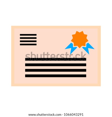 vector certificate icon - award symbol. certificate design