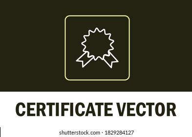 Vector of certificate isolated on dark background. For designer.