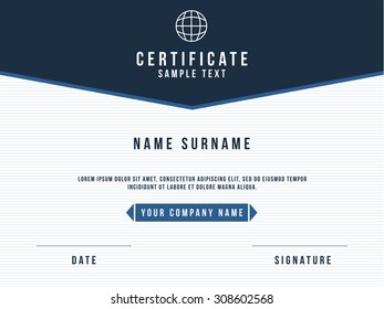 Vector Certificate Minimalism Template Design