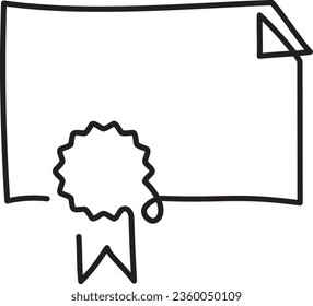 vector certificate one line. online education. quality symbol vector illustration on white background