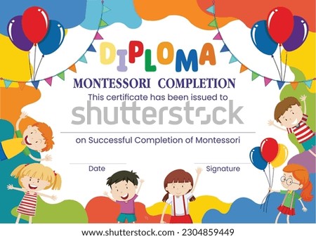 Vector Certificate for school children template
