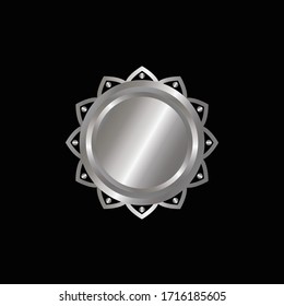 Certificado vectorial Sello de lámina de plata o medalla aislada 