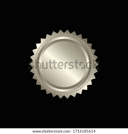 Vector certificate Silver foil seal or isolated medal.