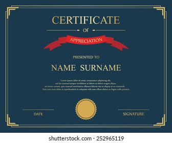 Vector certificate template.