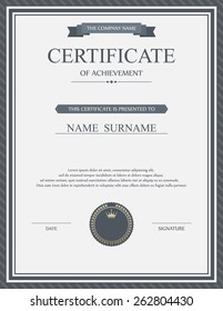 Vector certificate template.