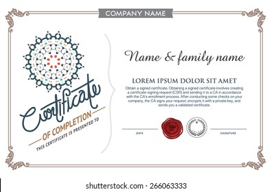 Vector certificate template.
