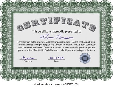 Vector certificate template.