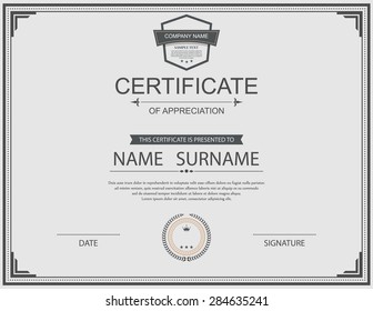 Vector certificate template.