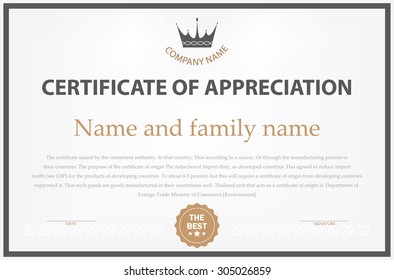 Vector certificate template.