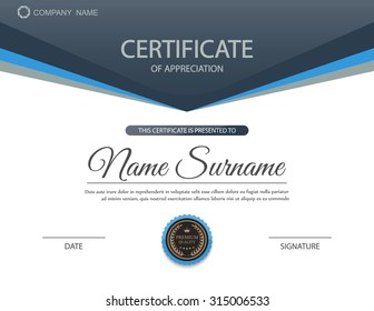 Vector certificate template.