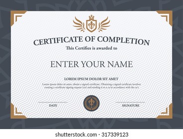 Vector certificate template.