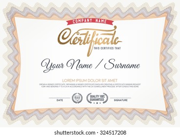 Vector certificate template.