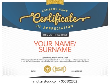 Vector certificate template.
