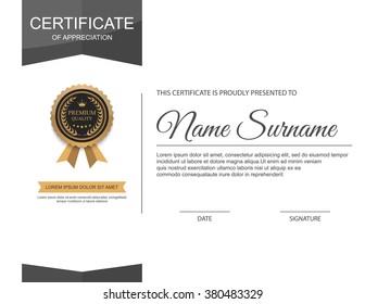 Vector certificate template.
