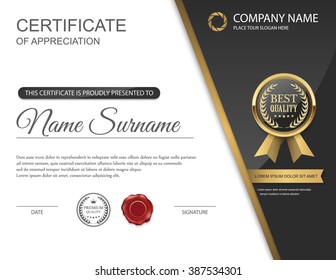 Vector certificate template.