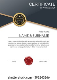 Vector certificate template.