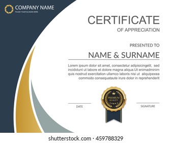 Vector certificate template.