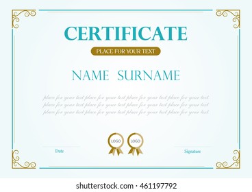 Vector certificate template.
