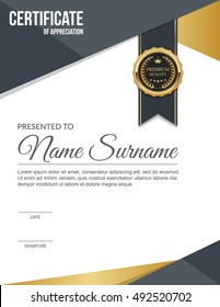 Vector certificate template.