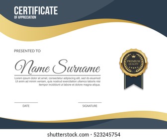 Vector certificate template.