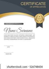 Vector certificate template.