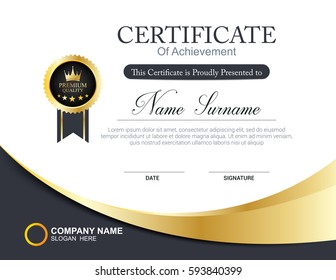 Vector Certificate Template Stock Vector (Royalty Free) 593840399 ...