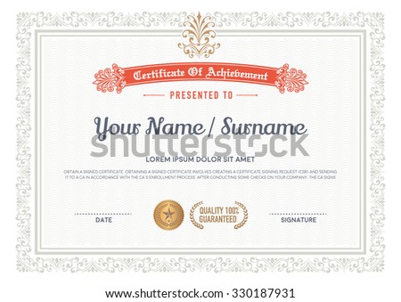 Vector certificate template.