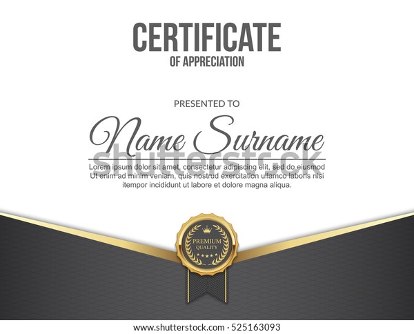 Vector Certificate Template Stock Vector (Royalty Free) 525163093