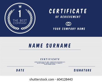 Vector Certificate Template Design with Certificate Award.