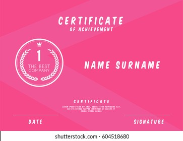 Vector Certificate Template Design with Certificate Award.