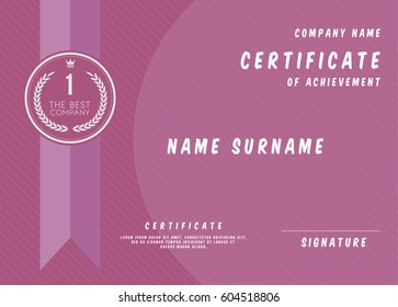 Vector Certificate Template Design with Certificate Award.