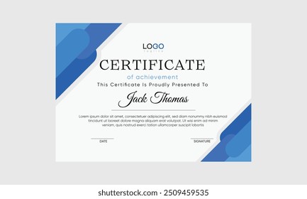 vector certificate template design. editable certificate template vector