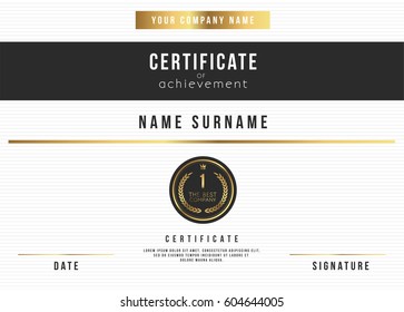Vector Certificate Template Design with Luxury Best Company Award