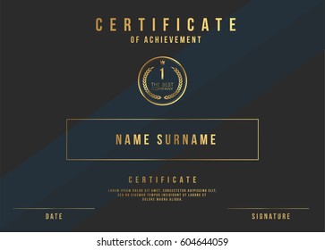 Vector Certificate Template Design with Luxury Best Company Award