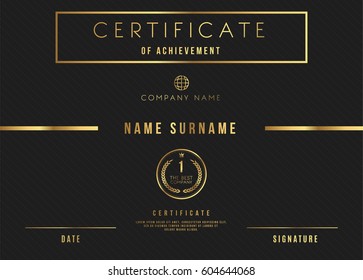 Vector Certificate Template Design with Luxury Best Company Award