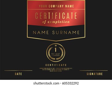 Vector Certificate Template Design with Luxury Best Company Award