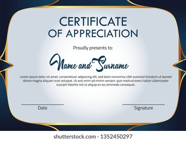 Vector certificate template. Illustration Certificate  In A4 Size Pattern.