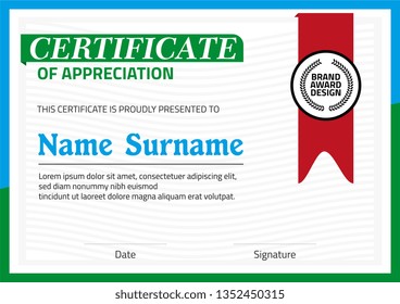 Vector certificate template. Illustration Certificate  In A4 Size Pattern.