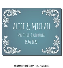 vector certificate template invitation with floral design elements