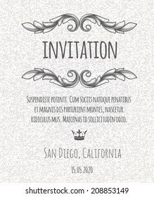 vector certificate template invitation with floral design elements