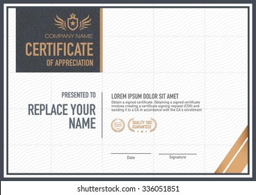 Vector certificate template. luxurious, unique