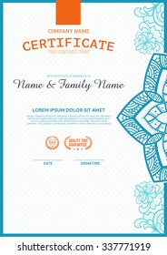 Vector certificate template. luxurious, unique