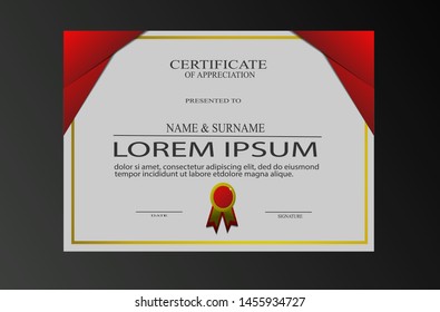 Vector of certificate template with modern design. Beauty and elegant. Can be used for important events. Eps 10.