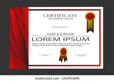 Vector of certificate template with modern design. Beauty and elegant. Can be used for important events. Eps 10.