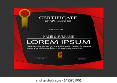 Vector of certificate template with modern design. Beauty and elegant. Can be used for important events. Eps 10.