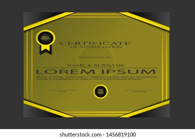 Vector of certificate template with modern design. Beauty and elegant. Can be used for important events. Eps 10.