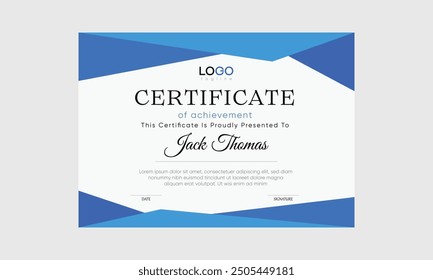 vector certificate template. printable certificate design