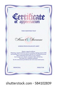 Vector Certificate  Template. Size A4