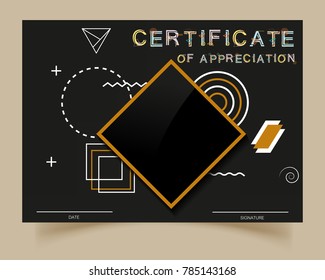 Vector certificate template with triangles.Modern certificate design.